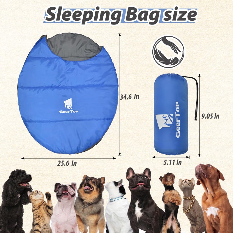 GEERTOP Dog Sleeping Bag Durable Packable Pet Sleeping Bed Comfortable Washable, Portable Pet Bed for Cats and Small Dogs - Dog Bed for Camping Hiking Cottage Beach - Image 4